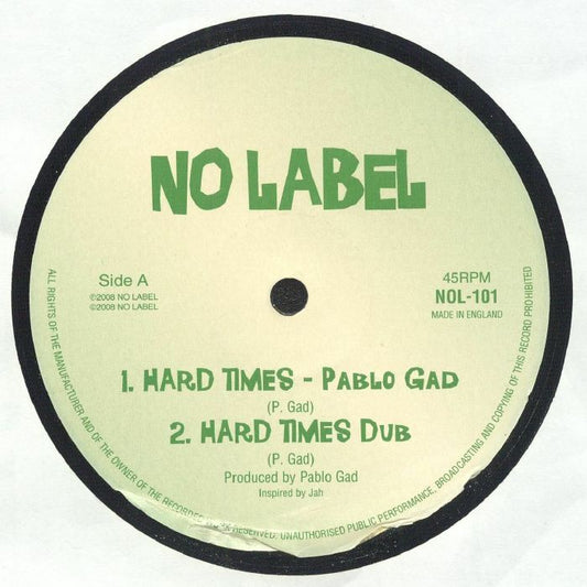 Pablo Gad – Hard Times / Gun Fever (10", No Label, 2025) front cover