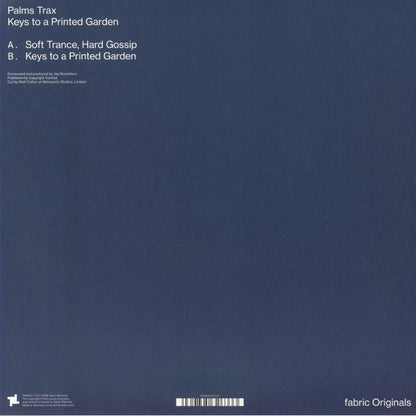 Palms Trax – Keys To A Printed Garden (12", fabric Originals, 2026) Back Cover