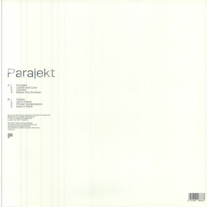 Parajekt – Parajekt (LP, Green, Palazzo Recordings, 2026) Back Cover