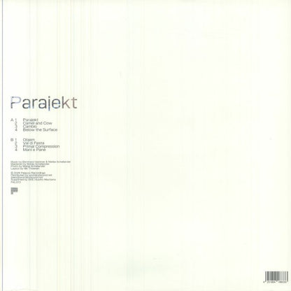 Parajekt – Parajekt (LP, Green, Palazzo Recordings, 2026) Back Cover