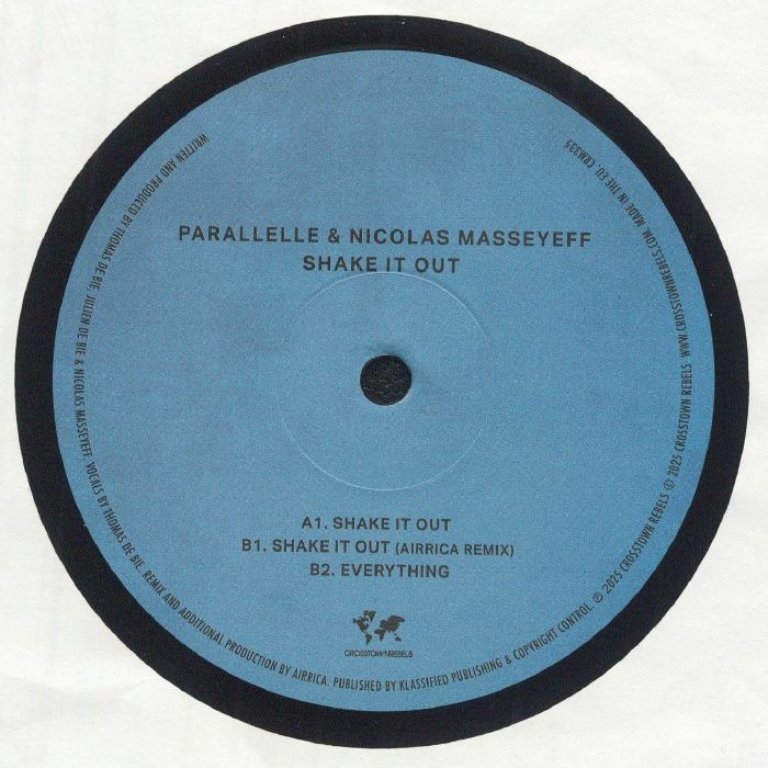 Parallelle & Nicolas Masseyeff – Shake It Out (12", Crosstown Rebels, 2025) back cover