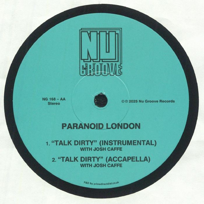 Paranoid London – Talk Dirty (12", Nu Groove Records, 2025) back cover