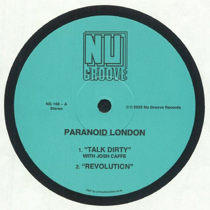 Paranoid London – Talk Dirty (12", Nu Groove Records, 2025) front cover
