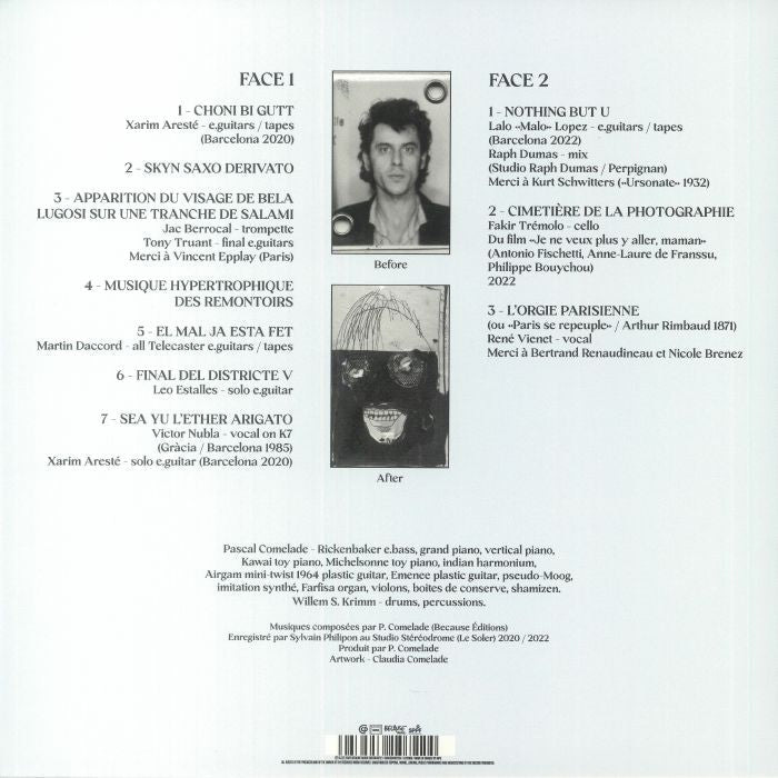 Pascal Comelade – Le Non-sens Du Rythme (LP, Because Music, 2022) Back Cover
