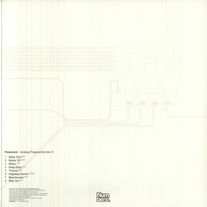 Passarani – Analog Fingerprints Vol. 0 (2xLP, Numbers., 2026) Back Cover