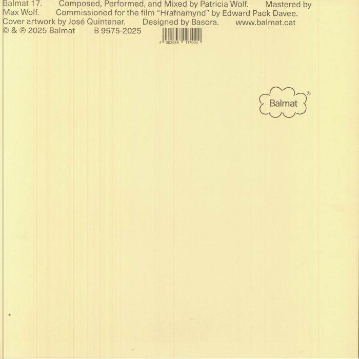 Patricia Wolf – Hrafnamynd (LP, Balmat, 2025) Back Cover