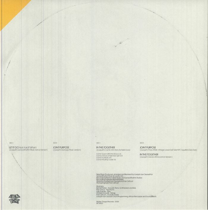 Patrick Gibin – Let It Go / Joint Purpose / In This Together (The Joaquin Joe Claussell Remixes) (2x12", Mother Tongue Records, 2025) Back Cover