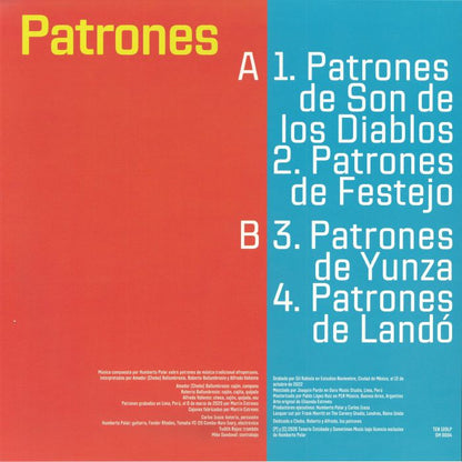 Patrones – Patrones (LP, Tenorio Cotobade, 2026) Back Cover