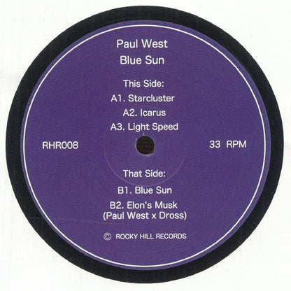 Paul West – Blue Sun (12", Rocky Hill, 2025) Front Cover