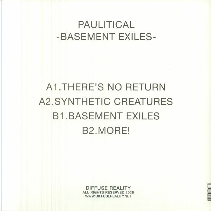 Paulitical – Basement Exiles (12", Diffuse Reality, 2026) Back Cover