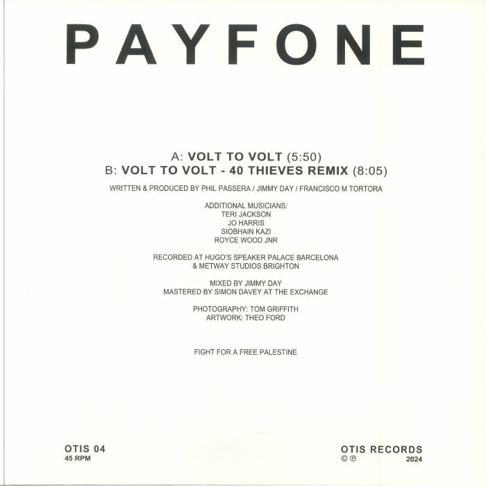 Payfone – Volt To Volt (12", Otis Records, 2025) back cover