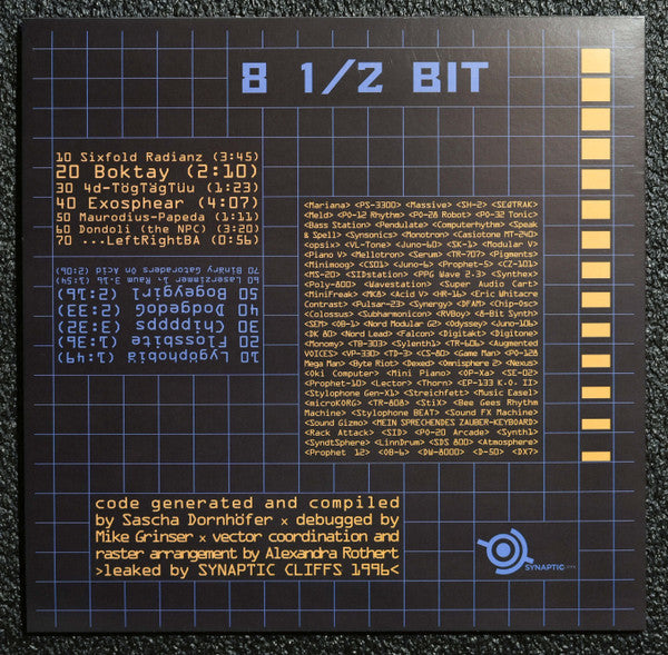 pdqb – 8 1/2 Bit (12", Blue & Orange Orbital Radiance, Synaptic Cliffs, 2024) Back Cover