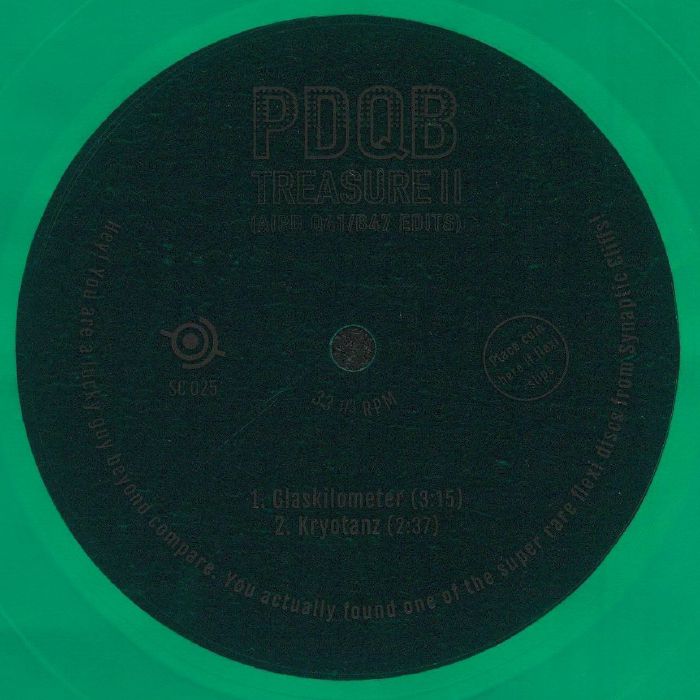 PDQB – Treasure II (AIPD Q41/B47 Edits) (7", Synaptic Cliffs, 2025) Front Cover