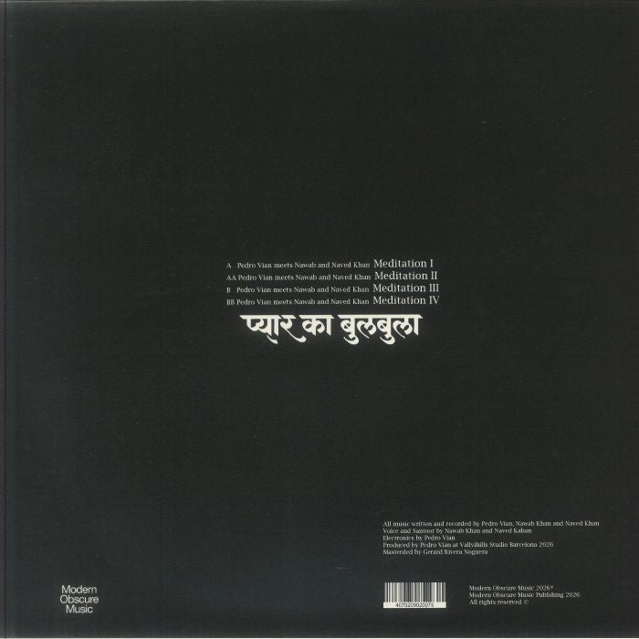 Pedro Vian , Nawab Khan , Naved Khan – The Bubble of Love (LP, Modern Obscure Music, 2026) Back Cover