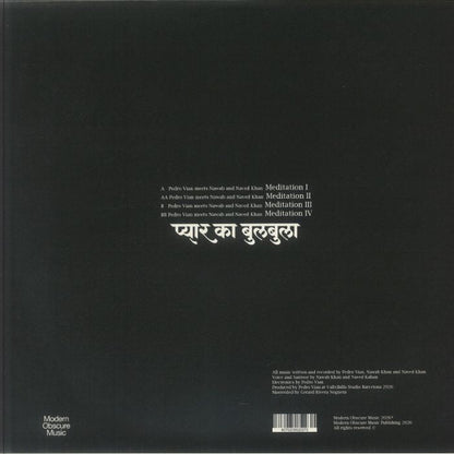 Pedro Vian , Nawab Khan , Naved Khan – The Bubble of Love (LP, Modern Obscure Music, 2026) Back Cover