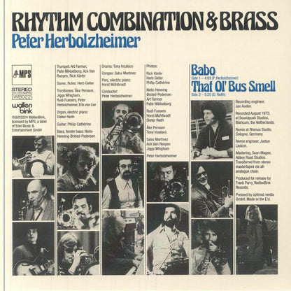 Peter Herbolzheimer Rhythm Combination & Brass – Babo / That Ol' Bus Smell (7", MPS Records, WallenBink, 2025) back cover