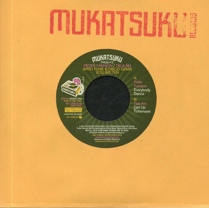 Peter Yamson / Tala Am – Afro Funk & Disco Gems Volume Ten (7", Mukatsuku Records, 2019) Front Cover
