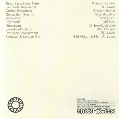 Pharoah Sanders / Bill Laswell – With A Heartbeat (LP, Pink, Glossy Mistakes, 2026) Back Cover