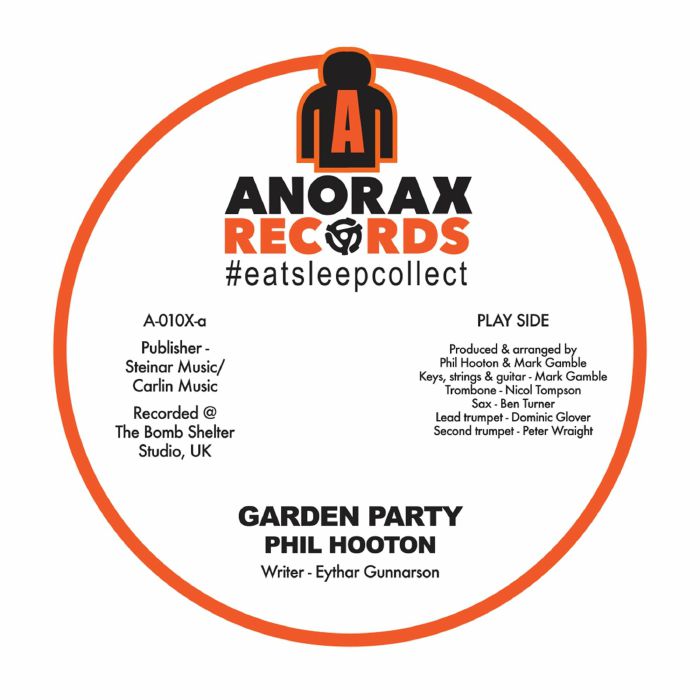 Phil Hooton – Garden Party (7", 1-sided limited to 200 copies, Anorax, 2026) Front Cover