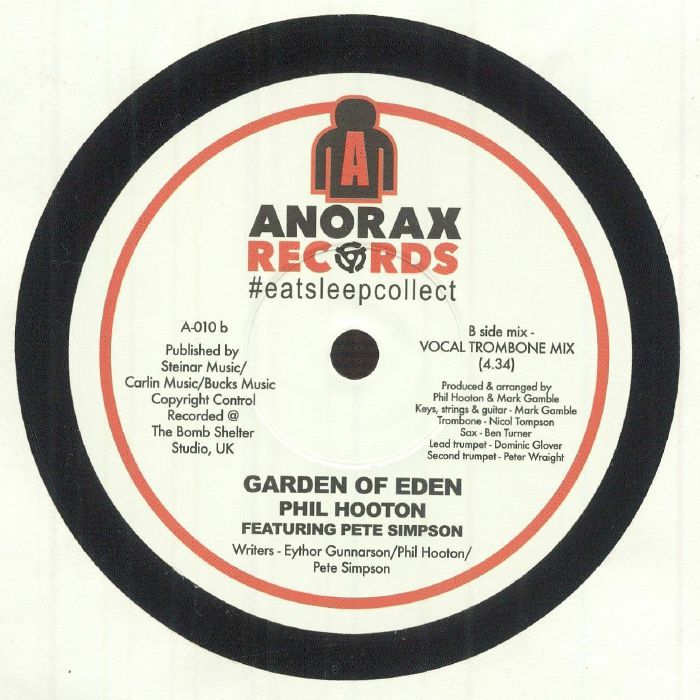 Phil HOOTONfeatPETE Simpson – Garden Of Eden (7", Anorax, 2026) Back Cover
