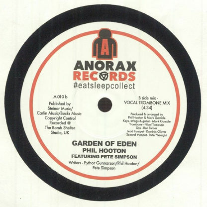 Phil HOOTONfeatPETE Simpson – Garden Of Eden (7", Anorax, 2026) Back Cover