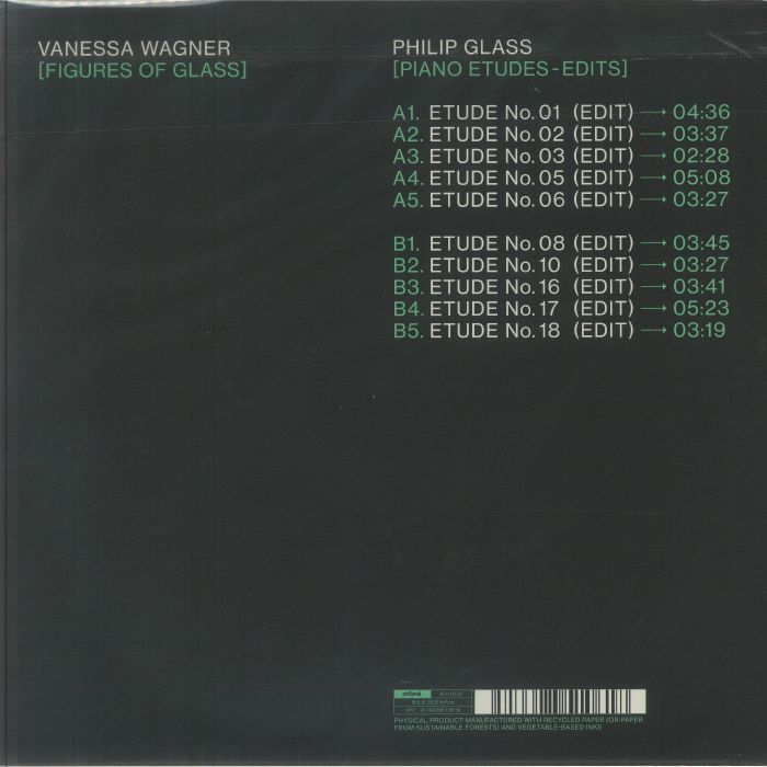 Philip Glass Vanessa Wagner – Piano Etudes - Edits / Figures Of Glass (LP, Infiné, 2026) Back Cover
