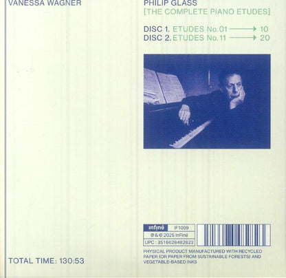 Philip Glass Vanessa Wagner – The Complete Piano Etudes (2xCD, InFiné, 2025) Back Cover