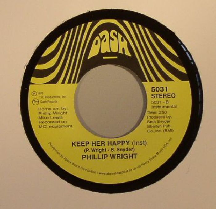 Phillip Wright – Keep Her Happy (7", Dash, 2015) Back Cover