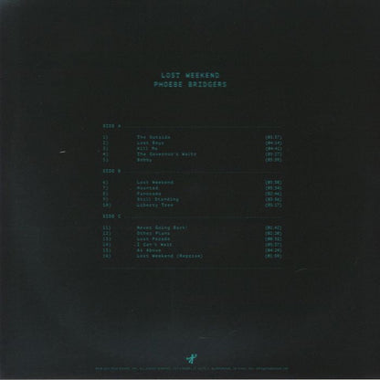 Phoebe Bridgers – Lost Weekend (2xLP, Green Glow-in-the-dark Splatter, Dead Oceans, 2026) Back Cover