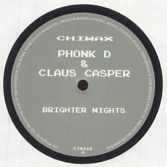 Phonk D & Claus Casper – Brighter Nights (12", Chiwax, 2026) Front Cover