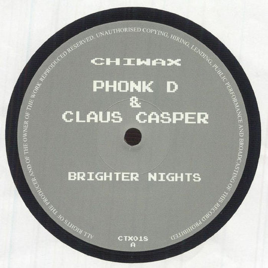 Phonk D & Claus Casper – Brighter Nights (12", Chiwax, 2026) Front Cover