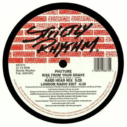 Phuture – Rise From Your Grave (12", Strictly Rhythm, 2025) back cover