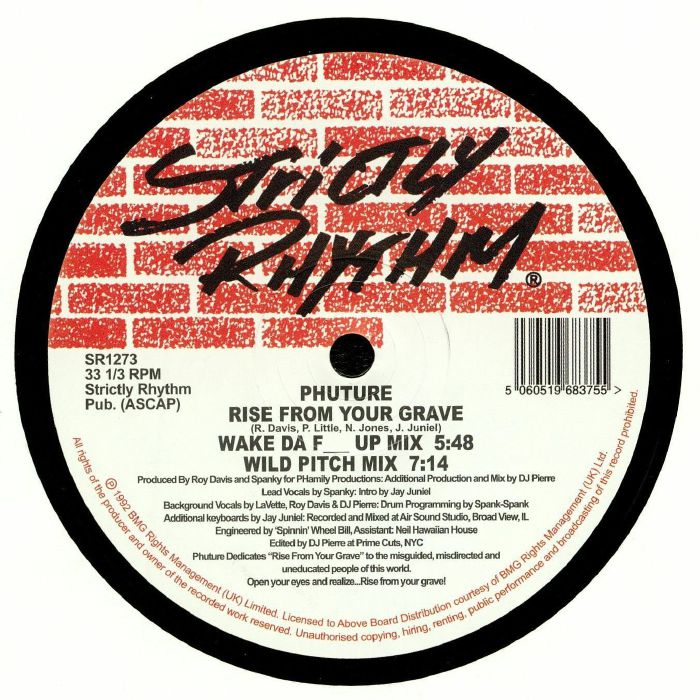 Phuture – Rise From Your Grave (12", Strictly Rhythm, 2025) front cover