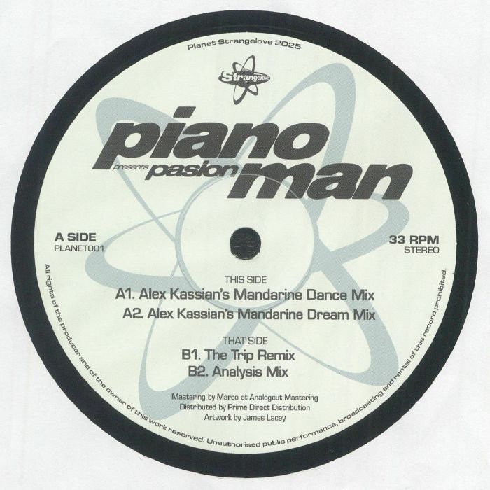 Pianoman – Presents Pasion (12", Planet Strangelove, 2025) Front Cover