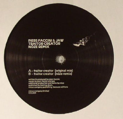 Piers Faccini & Jaw – Traitor Creator (Noze Remix) (12", Circus Company, 2016) Front Cover