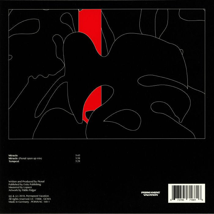 Pional – Miracle / Tempest (12", Permanent Vacation, 2018) Back Cover