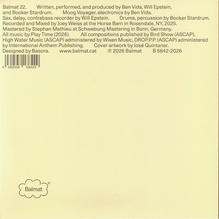 Play Time – Magic Object (LP, Balmat, 2026) Back Cover