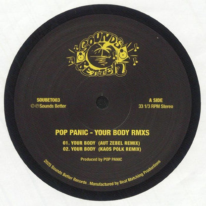 Pop Panic , N.O. – Your Body / Confusion (12", Sounds Better, 2025) Front Cover