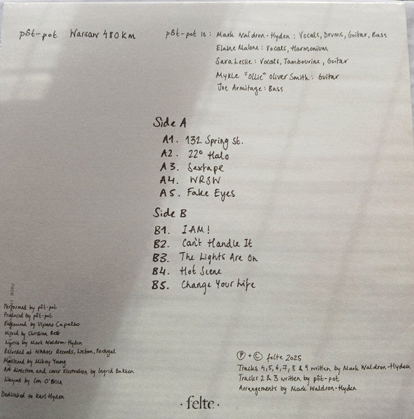 pôt-pot – Warsaw 480km (LP, Cherry Red, Felte, 2025) Back Cover