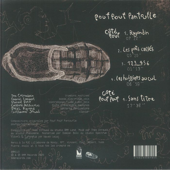Pouf Pouf Pantoufle – Pouf Pouf Pantoufle (LP, BMM Records, 2026) Back Cover