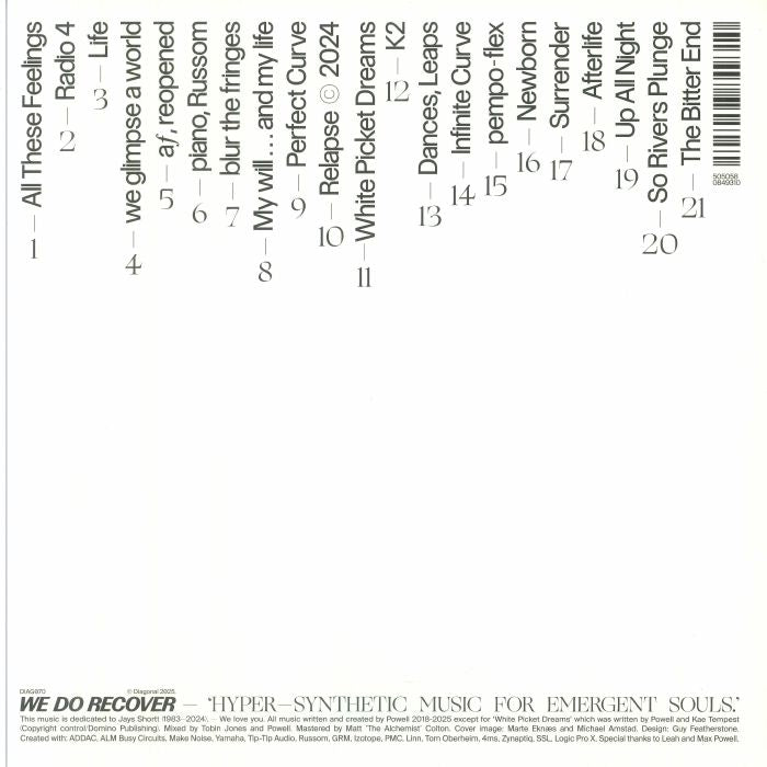 Powell – We Do Recover (2xLP, Clear, Diagonal, 2025) Back Cover