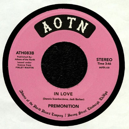 Premonition – Don't Act Like A Fool / In Love  (7", Athens Of The North, 2020) Back Cover
