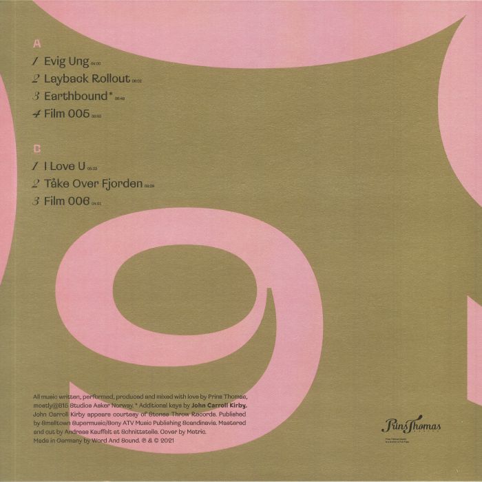 Prins Thomas – 9 (LP, Prins Thomas Musikk, 2022) Back Cover