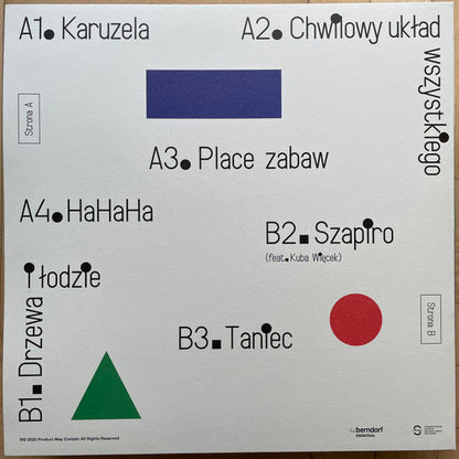 Product May Contain – Playgrounds (LP, Turquoise, Not On Label, 2025) Back Cover