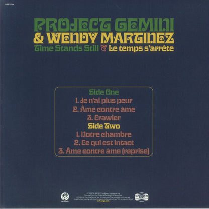 Project Gemini Wendy Martinez – Time Stands Still & Le Temps S'arrête (12", Mr Bongo, 2025) Back Cover