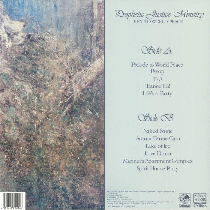Prophetic Justice Ministry – Key To World Peace (LP, NIGHT SCHOOL, 2026) Back Cover