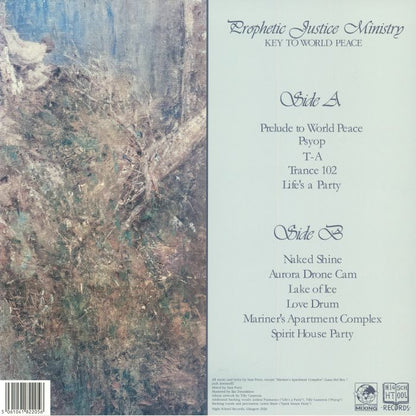Prophetic Justice Ministry – Key To World Peace (LP, NIGHT SCHOOL, 2026) Back Cover