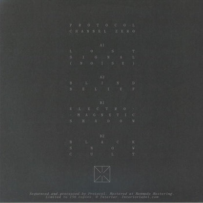 Protocol – Channel Zero (12", interiør, 2026) Back Cover