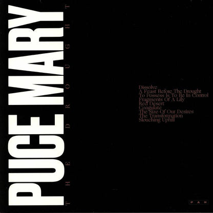 Puce Mary – The Drought (LP, Pan, 2019) Back Cover
