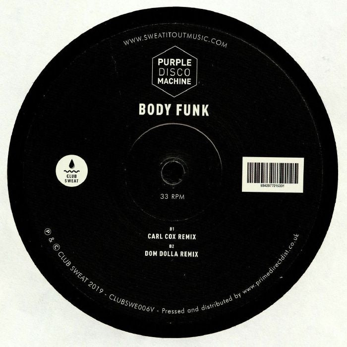 Purple Disco Machine – Body Funk (12", Club Sweat, 2025) back cover